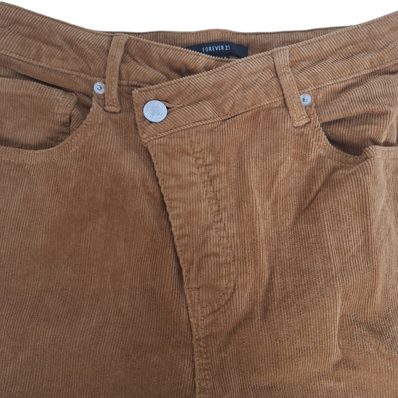 NWT Forever 21 Large Criss Cross Button-Fly Straight Leg‎ Corduroy Pants Pockets - Picture 5 of 13